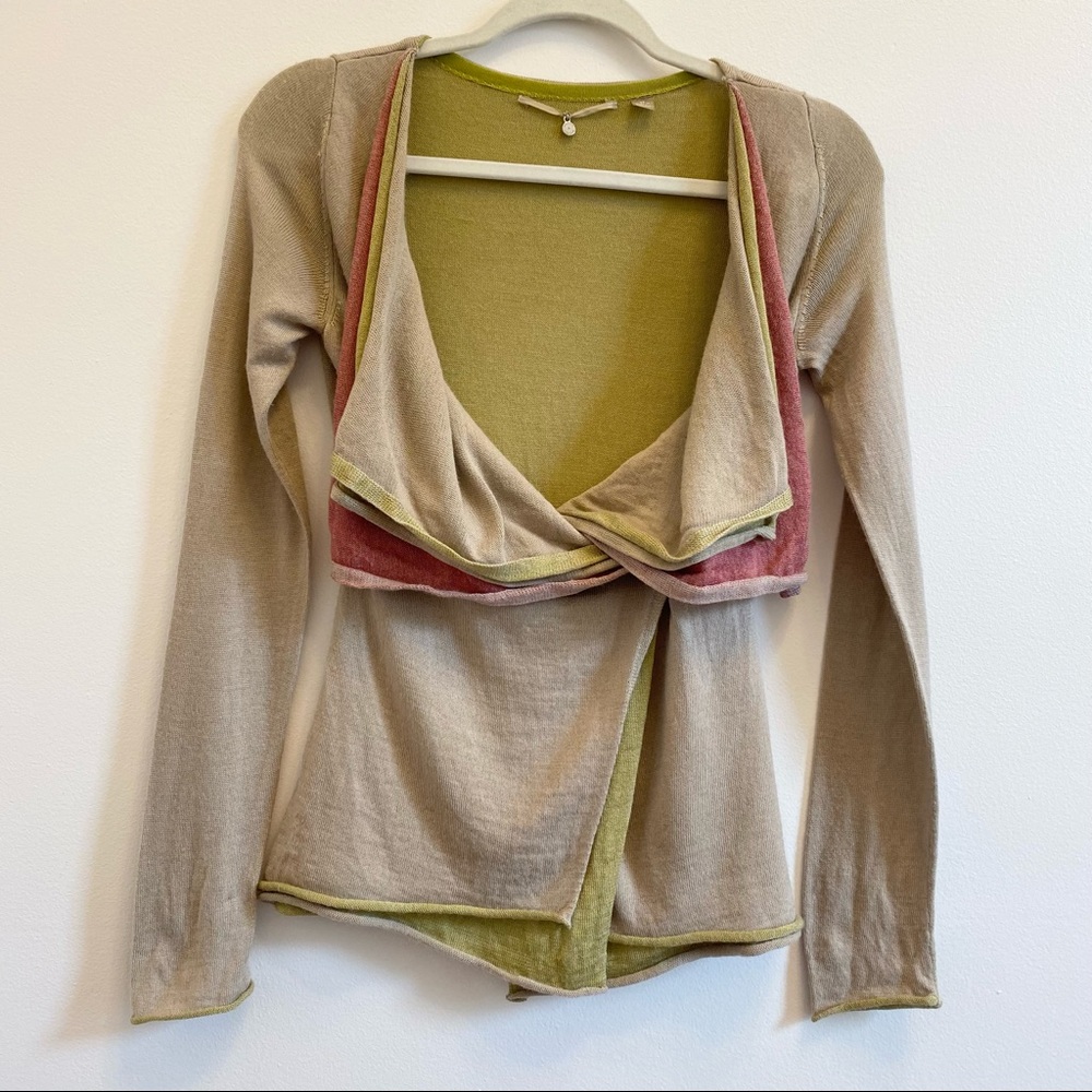 Anthro Knitted & Knotted Hues Unfolding Cardigan